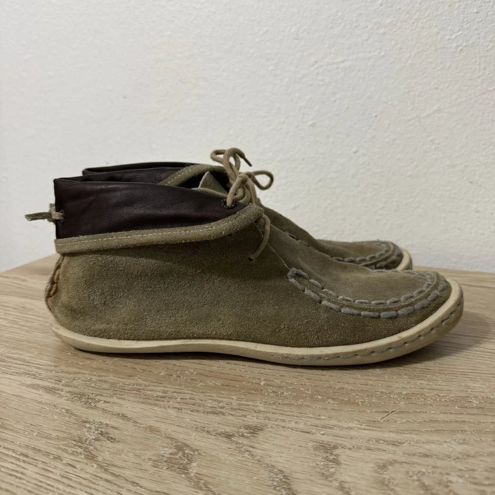 True Religion Sand Colored Leather Suede Moccasin Chukka Boots Mens‎ Size 9 M